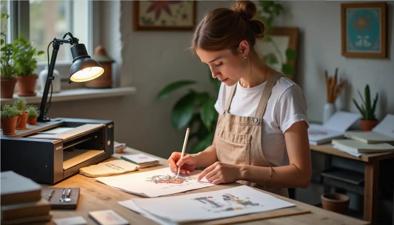 Téléchargements d'images, jeune femme